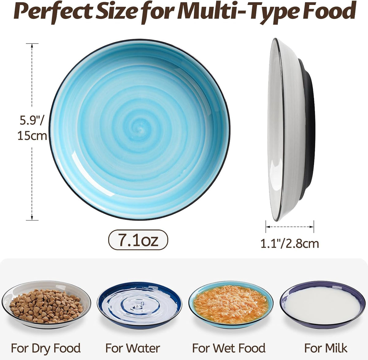 No Spill Cat Bowls, Cat Food Bowl - Spiral-4 Pack - image 4