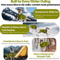 QBLEEV Warm Dog Jacket, Waterproof Dog Winter Coat with Harness – Essentials for Dogs - Autumn-Fragrance / XX-Large - image 4