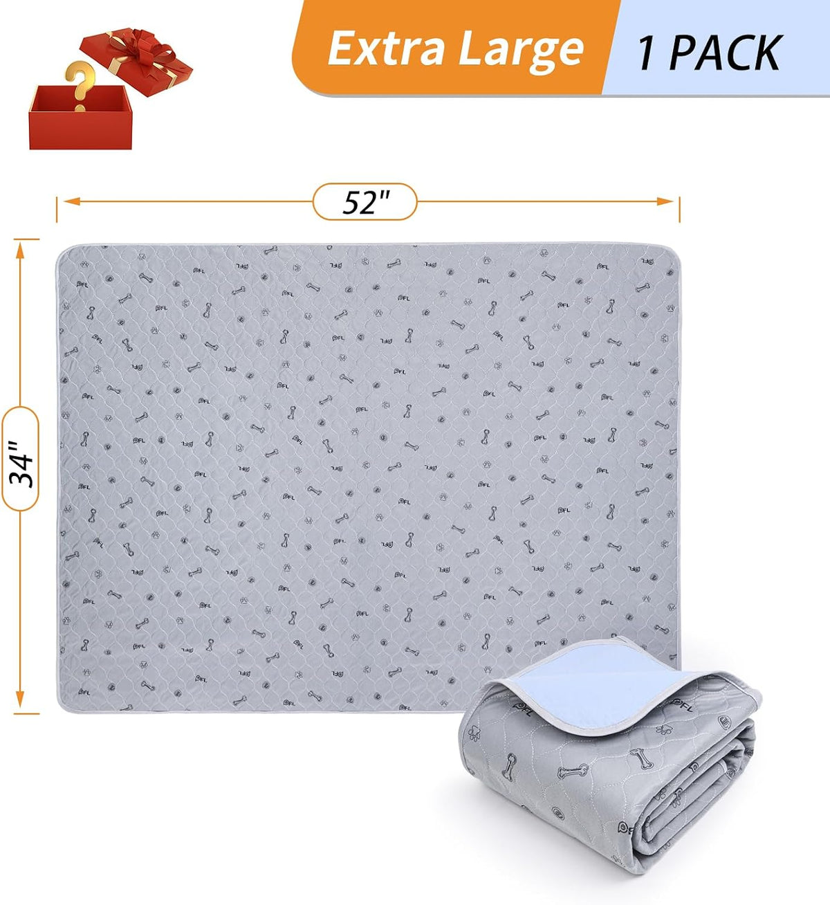 Washable Pee Pads for Dogs - 34X52" (Pack of 1) - image 3