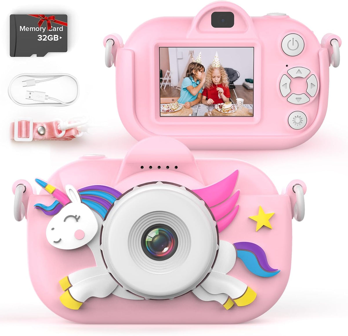 Kids Camera Toddler Toys for Girls Boys Aged 3-12 - Pink