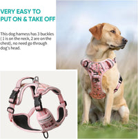 Timos Dog Harness, No Pull Large Sized with 3 Buckles - Large / Normal-Pink - image 3