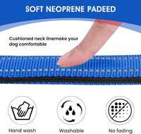 Reflective Dog Collar, Adjustable Nylon for Medium Dogs - Blue / L:width 1"neck 17.5-27" - image 3