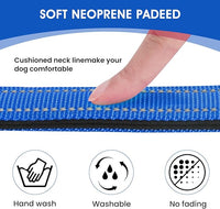 Reflective Dog Collar Padded with Soft Neoprene Breathable Quick Release Basic Dog Collars for Medium Dogs Blue Boy Girl