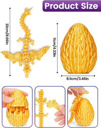TBOLINE 12" 3D Printed Dragon Egg - Winged - Gold - image 3