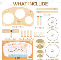 Vanplay Kids Drum Set, Montessori Toys for 2 3 Year Old Boy Girl Gifts – Fun for Kids & Family - Multi-colored - image 4