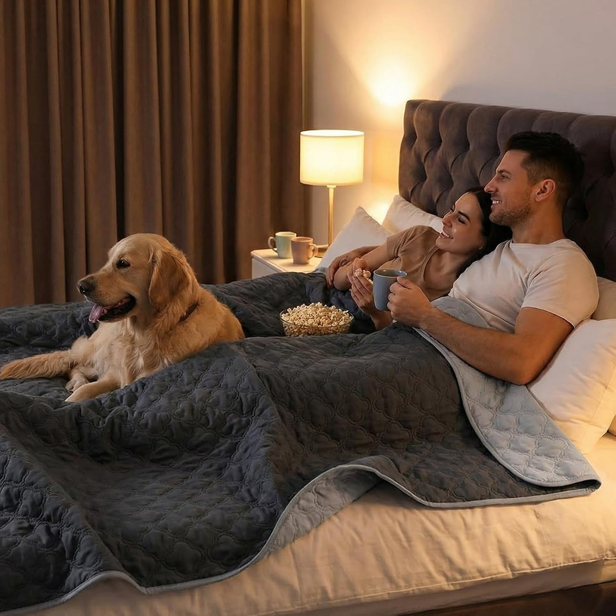 FunFurry Waterproof Dog Blanket, Couch Cover for Dogs Washable - 82 X 102 Inch - 1 Pack / Dark＆light Grey - image 3