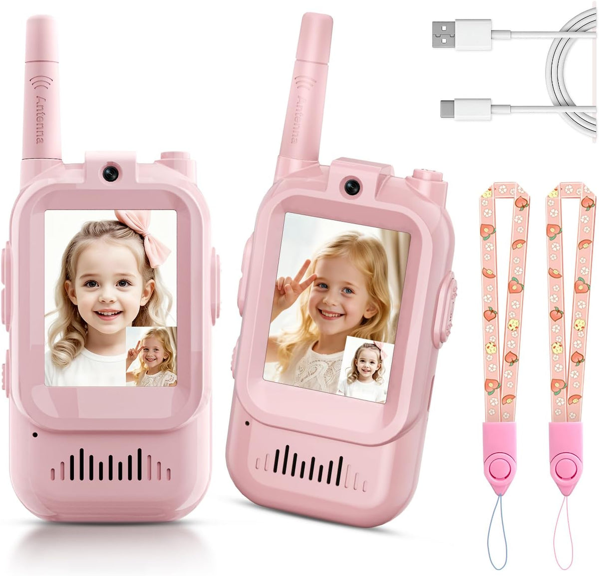 Kids Video Walkie Talkies - PINK/PINK