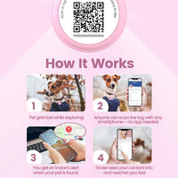 QR & NFC Pet ID Tag, Silent Silicone Dog Name Tag - Pink - image 4
