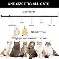 4 Pcs Cat Calming Collar Adjustable Lavender Scent Relaxing Cat Collar with 2 Pendant for Puppies Reduce Stress Aggression Anxious, up to 15 Inches(Black)
