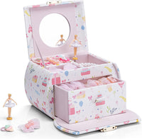 VLANDO 2 Layer Girls Musical Jewelry Box with Ballerina and Large - D.Fantasy Princess