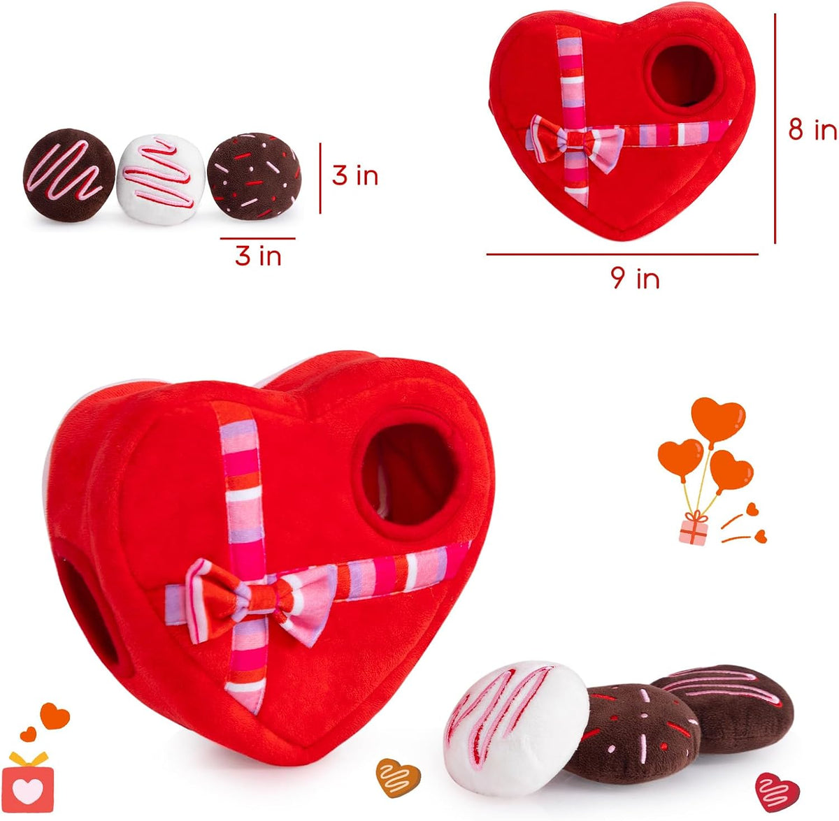 Hollypet Squeaky Hide and Seek Dog Toys for Small and Medium Dogs - Chocolate - image 2
