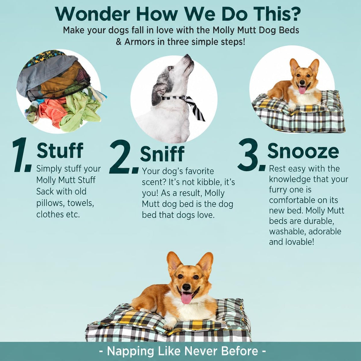 Molly Mutt Dog Bed Liner, Water-Resistant Liner, Washable - 36" x 5" Round - image 3