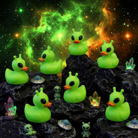 Sotiff mini alien rubber ducks, 25 green ducks with funny faces - view 35
