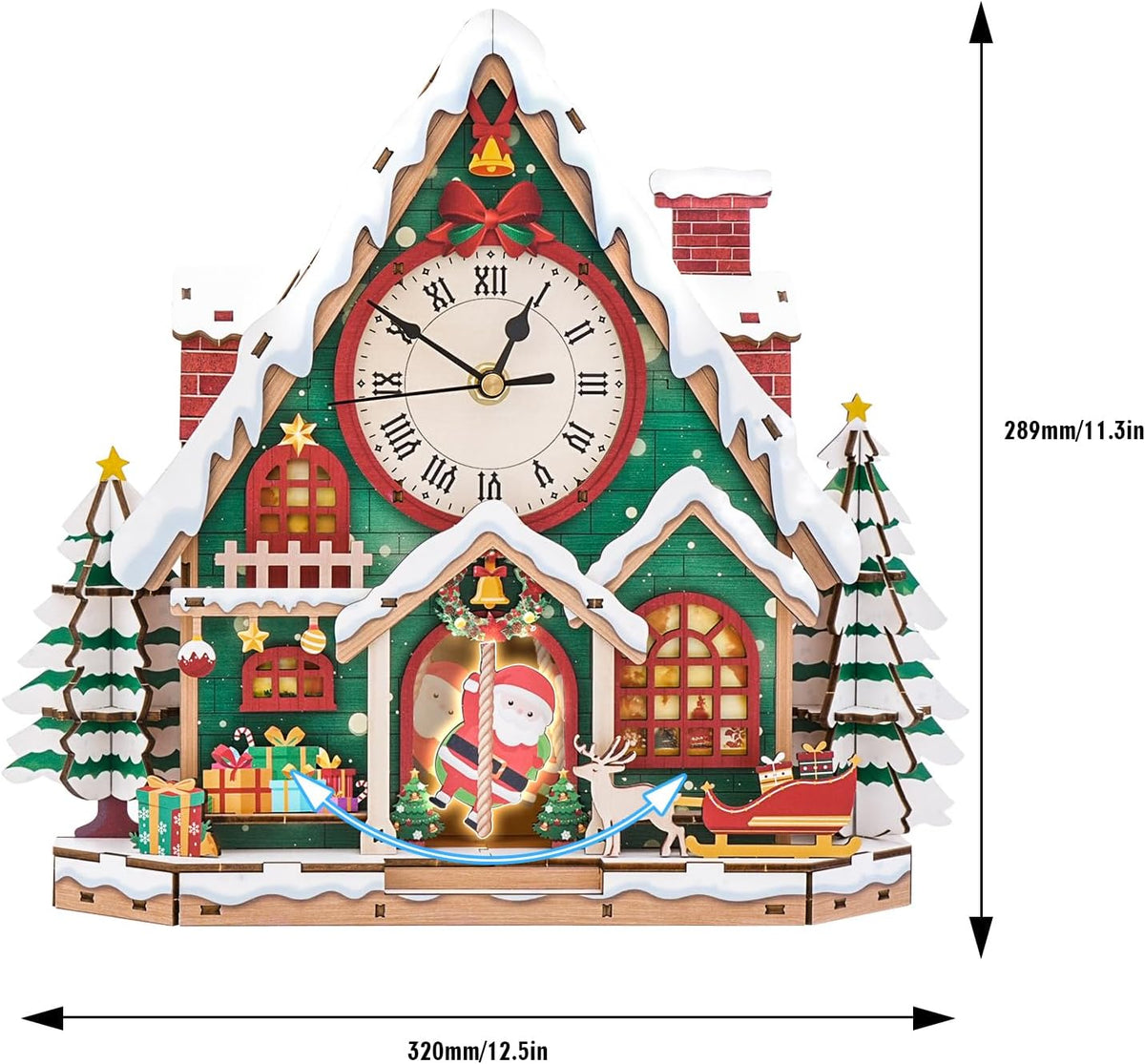 Halloween 3D Puzzles for Adults Halloween Puzzle Clock Adult Craft – Fun for Kids & Family - Christmas Clock - image 2