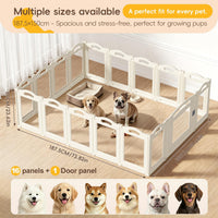 Foldable Clear Acrylic Dog Playpen with Door - White / 16 panels + 1 door / 23.6 inches - image 2