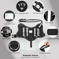 Service Dog Vest Harness and Leash Set+10 Patches - Large / Black - image 4