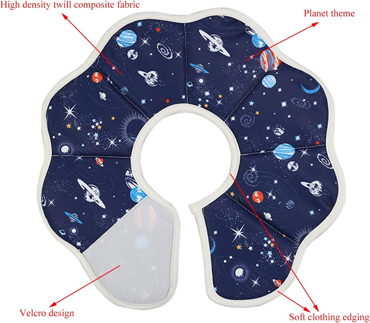 Soft adjustable cat cone recovery collar with Velcro closure - view 2