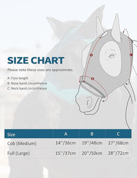 Harrison Howard Horse Fly Mask with Forelock Opening Stretch Breathable and Comfortable for Horses UV -Protection Peacock Blue L