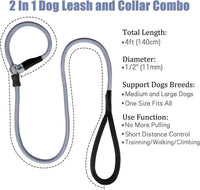 Strong Slip Rope Dog Training Leash - 1/2" x 4ft / Grey - image 4