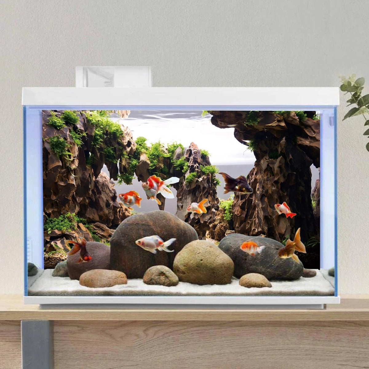 48x24 in Viewing Stone Aquarium Backdrop Riverbed Fish Tank Background – Essentials for Fish - 48x24in/120x60cm - image 4