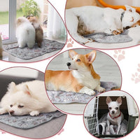 Reginary 4 Pcs Waterproof Guinea Pig Blankets Washable Small Animal Fleece Bedding Absorbent Guinea Pig Cage Liners Reusable Pet Pee Pad Sleep Mat for Hamster Ferret(Adorable Paw,12 x 12 Inch)