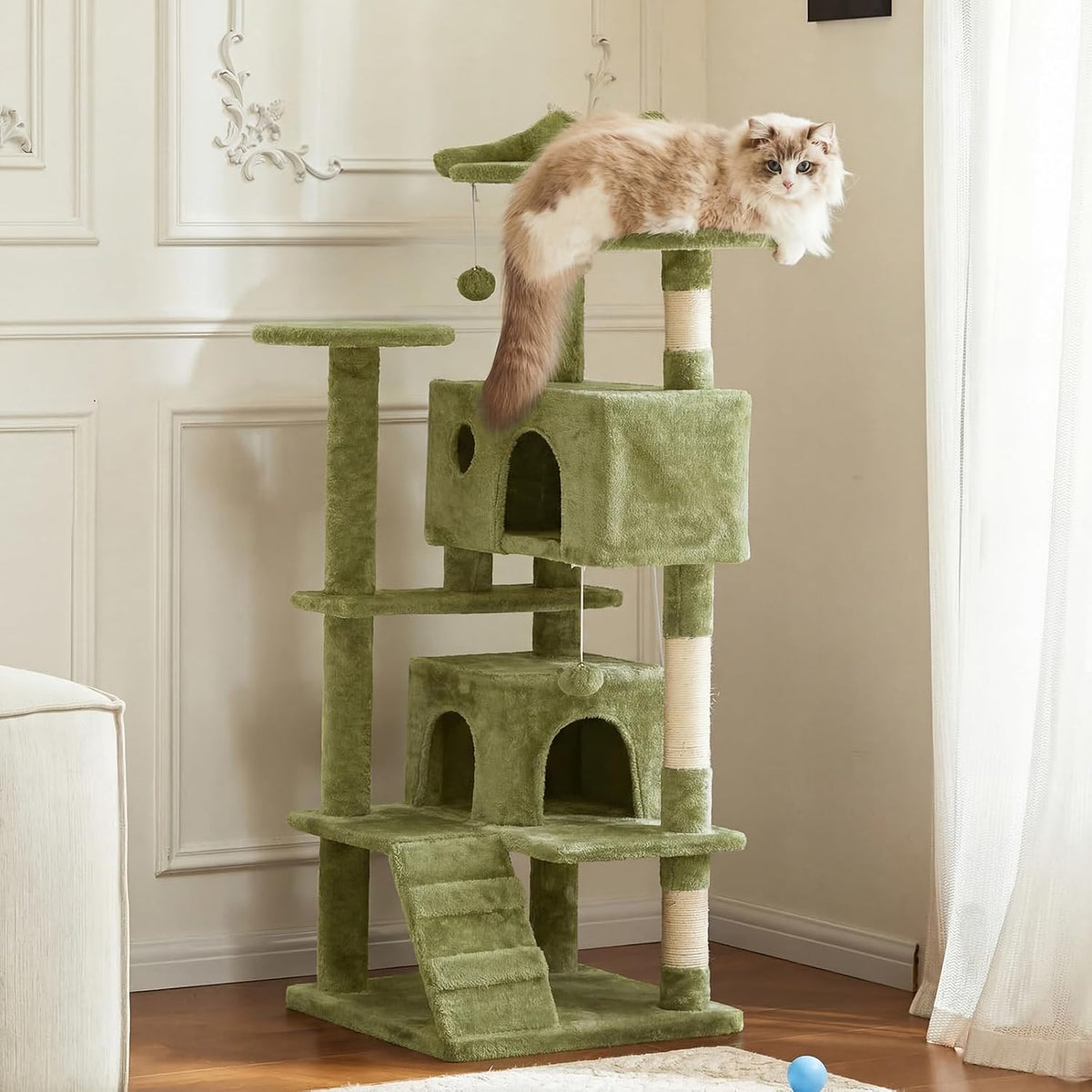 Sweetcrispy 54-inch Cat Tree Tower with Scratching Posts - Green / 54 IN - image 2
