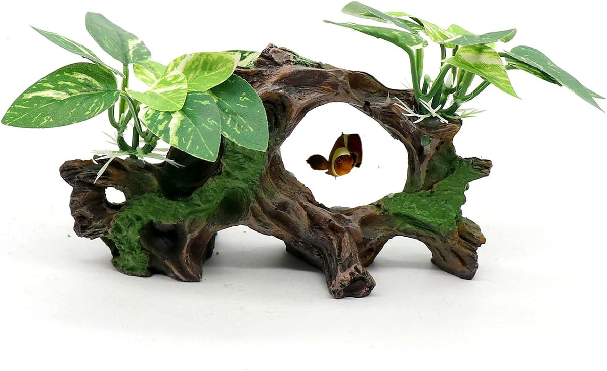 relaqcc Fish Tank Decorations Artifical Driftwood Cave Aquarium Decor - Type-a