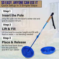 UpBowl No Bend Pet Bowl Kit, Pole & 2 Bowls, Easy Lift - 2 Bowls and Pole (Pack of 2) - image 2