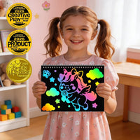 ZMLM Scratch Paper Art-Crafts Gift: 2 Pack Rainbow Notebooks Supplies - Pink & Yellow - image 2