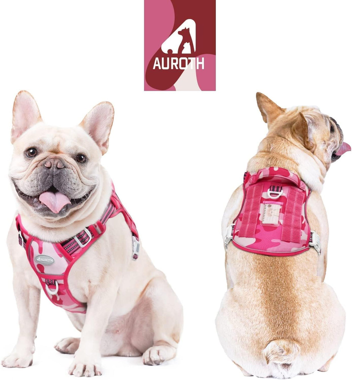 AUROTH Dog Harness for Large Dogs - Camo - Pink Camo / XXL(Neck:21.7-36.7",Chest:28.3-44.1") - image 2