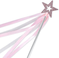 Lovelyshop Crystal Metal Star Fairy Wand with Ribbon - Pink
