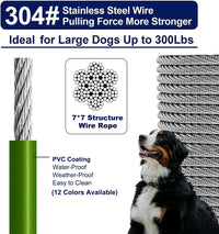 Tie Out Cable for Dogs Up to 300lbs - 50 ft / Green - image 2