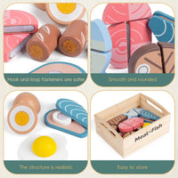 kienvy 10-piece wooden meat and fish play food set with storage box - view 21