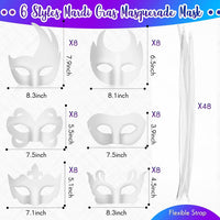 Leyndo blank white paper mache half masquerade masks, 24-pack in classic style - view 22