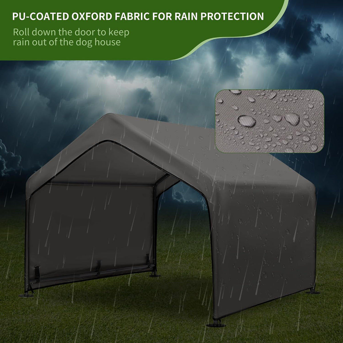 Summertrail Extra Large Dog House Outside - Gray Dog Tent (XLarge Size) - image 3