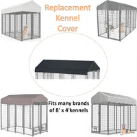 5x10 FT Dog Kennel Cover 900D Waterproof UV Outdoor Roof Replacement - Black / 8'L x 4'W - image 4