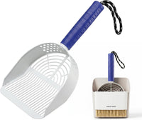 Cat Litter Scoop, Kitty Metal Scooper with Long Handle – Daily Care for Cats - Large / Dark Blue
