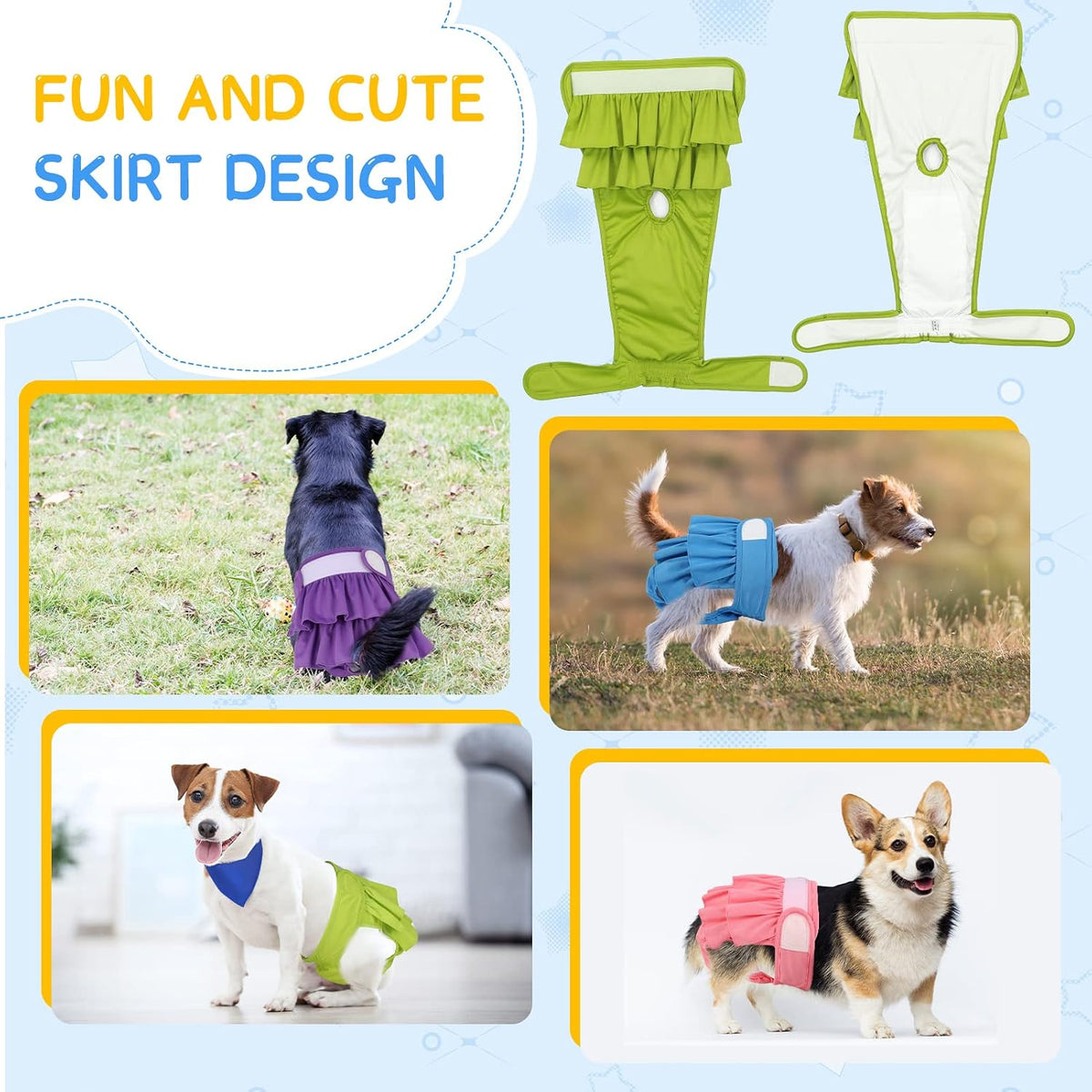 4 Pack Dog Diapers Female Washable Dog Diapers – Essentials for Dogs - L / Candy Color - image 4