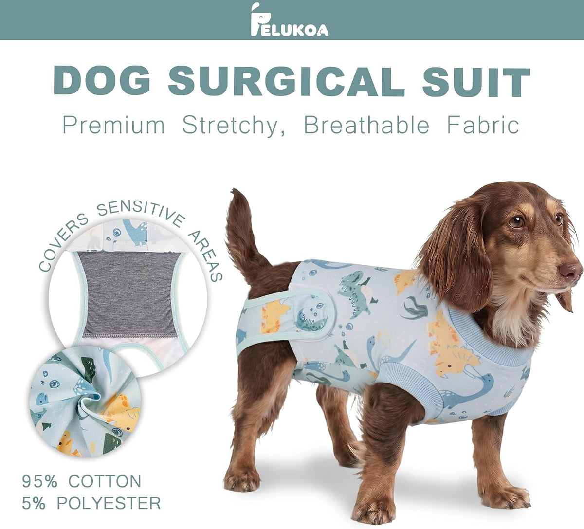Female Dog Recovery Suit After Spay – 3 Patterns, S–2XL