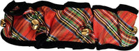 Huxley & Kent Ruff Pet Scrunchy | Shiny Christmas Plaid (Extra-Small) | Festive Christmas/Holiday Neckwear for Dogs/Cats | Fun Stretchable Costume Accessory | Soft Collar with Bells