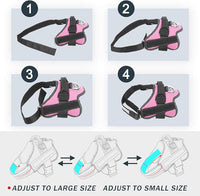 Bolux Dog Harness, No-Pull Reflective Dog Vest, Breathable Adjustable Pet Harness with Handle for Outdoor Walking - No More Pulling, Tugging or Choking (Pink, L)