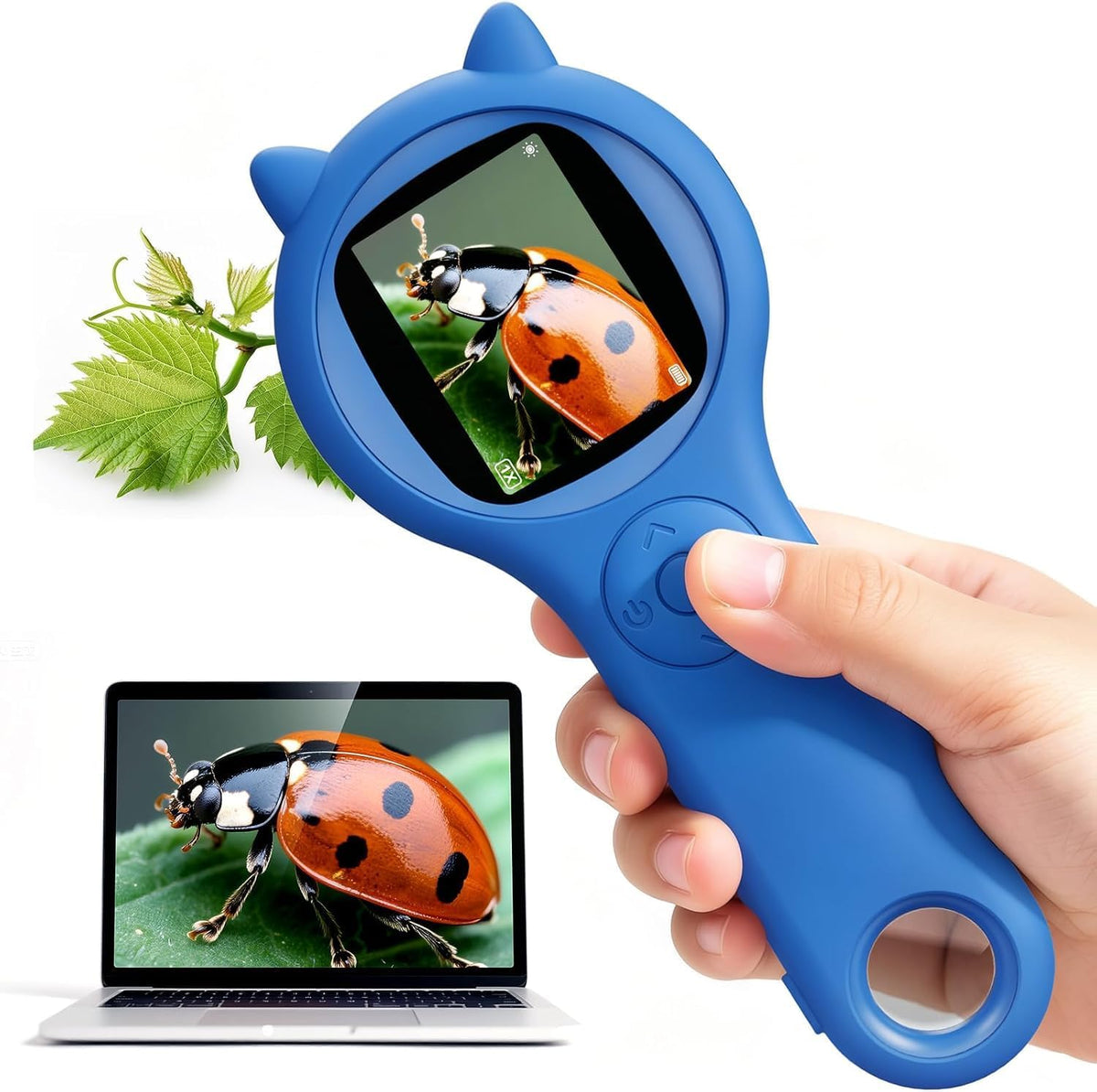 Kids Microscope, 500X Digital Magnifying Glass, Explore STEM Toy - Deep Blue / 1 Pcs