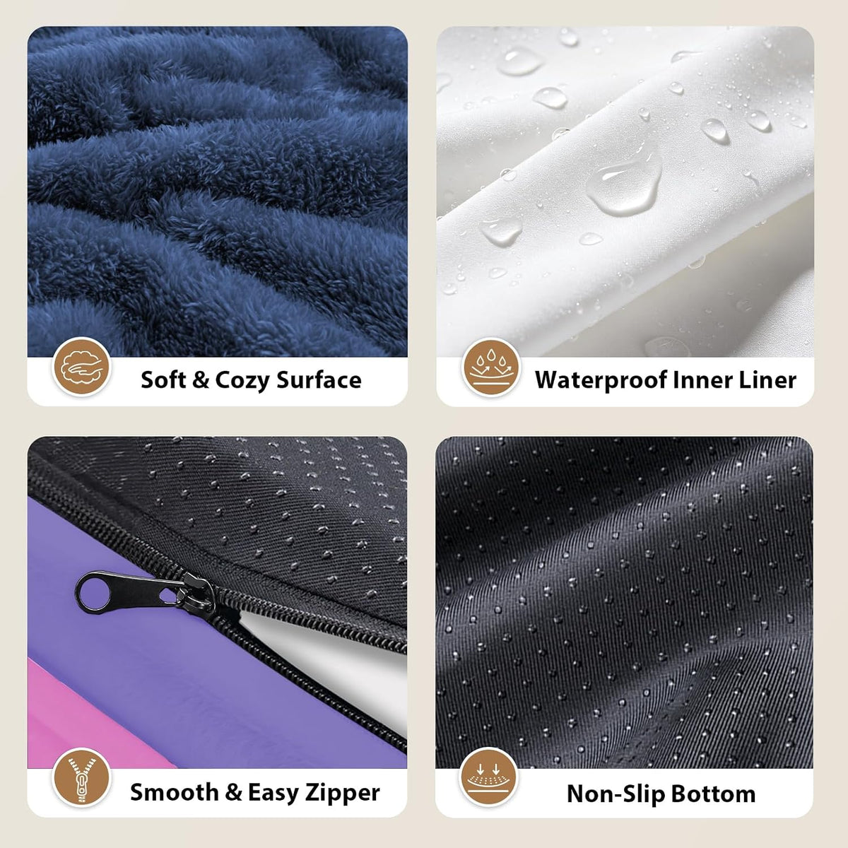 Waterproof Orthopedic Dog Bed for Large and Extra Large Dogs – Essentials for Dogs - Sage Lavender / 42"L x 30"W x 7.5"Th - image 4