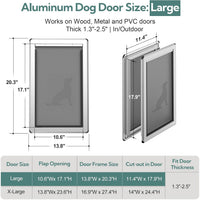 [Parab House] Full Seal-Flaps XL Dog Door for Doors - Silvery White / Large - image 3