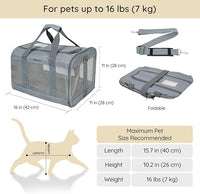 BELLA & PAL Cat Carrier Travel Bag, Airline Approved Lightweight Cat Carrier, Soft Sided Pet Carrier for Puppy Dogs Up to 18lbs, Collapsible Kitten Bag with Removable Waterproof Mat, Ventilated Mesh