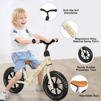 Toddler Balance Bike for 3-5 Year Old 12” No Pedal Training Bike Toys - Bk-white - image 3