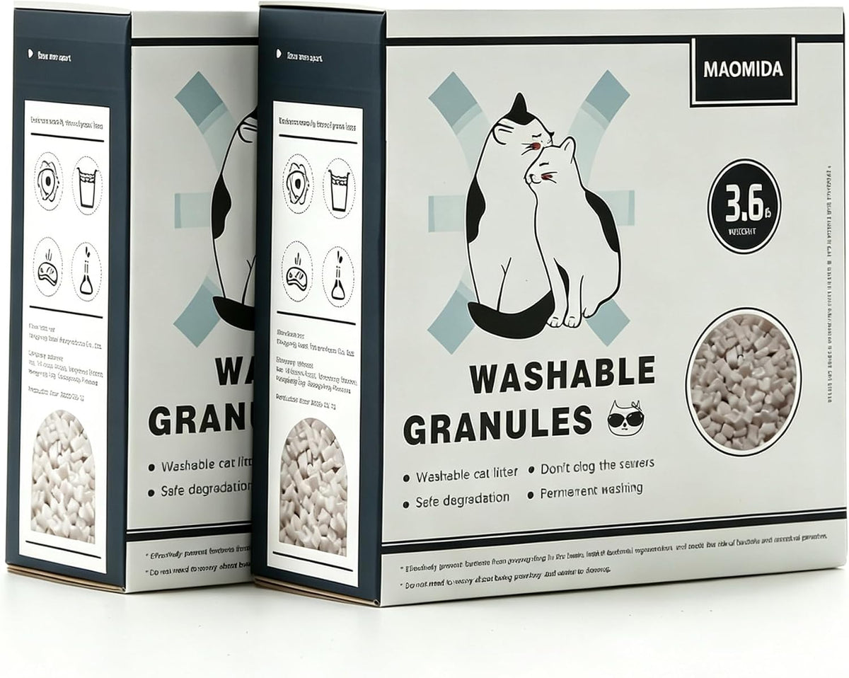 Washable Cat Litter Refills for Cat Genie 7.2lbs Compostable Flushable – Daily Care for Cats - 2‑Pack, 7.2 lbs