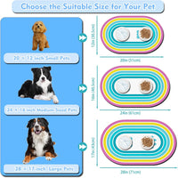 Cat Food Mat Small, 20''x12'' Absorbent Cat Feeding Mat - 24''x16'' / Blue Paw - image 3