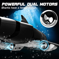 Innofans 2.4 GHz remote control shark toy for kids with LED eyes, in water - view 3