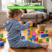 Foam Blocks for Toddlers, 138 Pieces EVA Soft Stacking Building Blocks Toy – Fun for Kids & Family - image 4